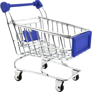 Mini Alışveriş Sepeti Süpermarket Handcart Arabası Oyun Oyuncak Koyu Mavi Mavisi Pretend 12 x 8.5 x 11 cm (Yurt Dışından)