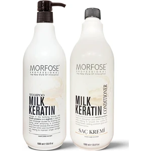 Milk Keratin Saç Bakım Seti 1000 ml Keratin İçerikli Saç Kremi ve Şampuan