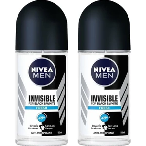 Erkek Invisible Black White Fresh Roll-On 50 ml X2