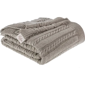 Örgü Koltuk Şalı 130 x 170 cm Bej