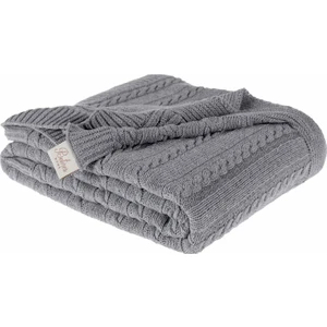 Örgü Koltuk Şalı 130 x 170 cm Koyu Gri