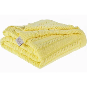 Örgü Koltuk Şalı 130 x 170 cm Sarı