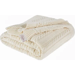 Örgü Koltuk Şalı 130 x 170 cm Naturel