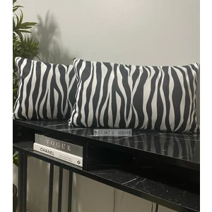 Palmia Home Çift Taraflı Zebra Desenli Dekoratif 2'li Yastık Kılıfı Seti 32 x 55 cm