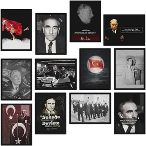 Alparslan Türkeş 12 Parça Mdf TABLOZLLTB285