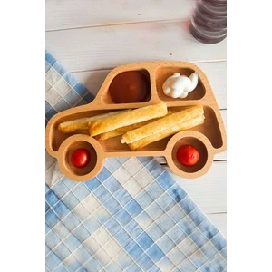 Koza Wood Art Ahşap Araba Model Servis Tabağı 26CM