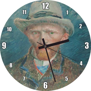 Cakatablo Vincent Van Gogh Kendi Portresi Duvar Saati (Çap 50X50 cm )