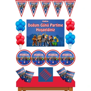Parti Furyası Roblox Parti Malzemeleri 8 Kişilik Afişli Set