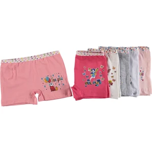 Dondeza 6'lı Eko Paket Baskılı Kız Çocuk Boxer