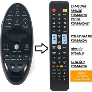 Ata Elektronik Samsung Smart Tv Tombul Air Mouse Yerine Tuşlu Model Düz Kumanda Tuşlu Model Kumanda BN59-01181B BN59-01182B - 1078