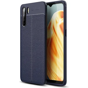 Oppo Reno 3 Kılıf Niss Deri Görünümlü Silikon Kapak