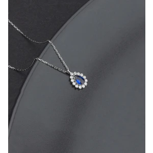 Miavi Silver 925 Ayar Gümüş Damla Safir Model Kolye