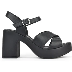 Kadın Deri Topuklu Sandalet 121992 28000 Siyah