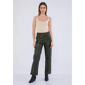 Basic & More Kadın Deri Pantolon