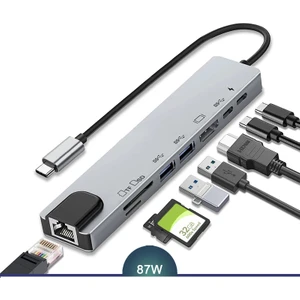 Type-C 8 In 1 Ethernet Sd USB HDMI Çoğaltıcı