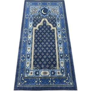 Seccamat Seccade Kadife Dokulu 65 x 120 cm. Baskı Desenli Diz Ağrıtmayan Suni Deri Tabanlı