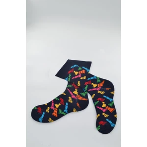 Dode Flora Hareketli Erkek Çorap Lacivert (Satranç Takımı Desenli) - (40/44)