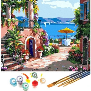 Sayılarla Boyama Seti 40 x 50 cm Tuval Şasesine Gerili Yalı