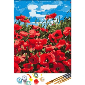 Sayılarla Boyama Seti 40 x 50 cm Tuval Şasesine Gerili Gelincik Tarlası