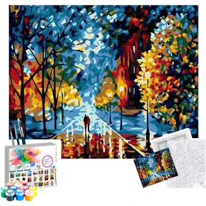 Sayılarla Boyama Seti 40 x 50 cm Tuval Şasesine Gerili Sonbahardan Kalan