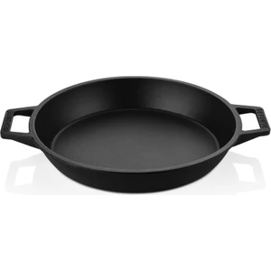 DeFonte Döküm Demir Çap 36 cm Yuvarlak Kızartma/Sote Tavası (DERİN) - (Döküm Ergonomik Çift Kulplu - Siyah Renk)