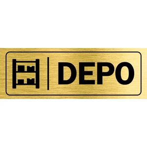 Depo Kapı Yazısı Metal Kapı Isimliği Gold 23 x 8 cm