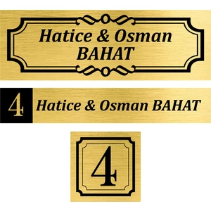 Kişiye Özel Kapı Isimliği Kapı Numarası Posta Kutusu Isimliği Gold