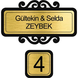 Kişiye Özel Metal Ahşap Arkalıklı Kapı Isimliği Kapı Numarası