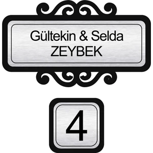 Kişiye Özel Metal Ahşap Arkalıklı Kapı Isimliği Kapı Numarası