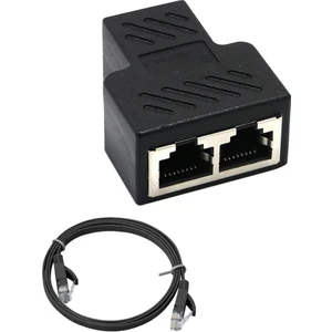 2 Port Splitter Adaptörü Lan Ethernet Kablo Bağlayıcı Fiş Adaptörü + Kablo (Yurt Dışından)