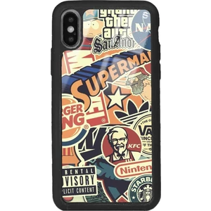Apple iPhone x - Xs Retro Marka Tasarımlı Glossy Telefon Kılıfı