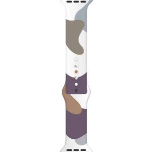 Apple Watch Seri 10 46MM, Seri 9/8/7/6/se/5/4/3 Desenli Silikon Kordon 45MM 44MM 42MM Uyumlu Gri-Mor
