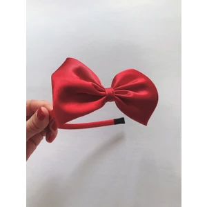 Yeşim Aksesuar Kırmızı Fiyonk Lohusa Taç & Saten  Kırmızı Taç & Kurdele Taç