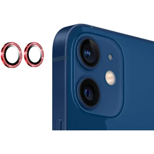 Bilişim Aksesuar Apple iPhone 11 Uyumlu Kırmızı Swarovski Taşlı Kamera Lensi Koruma