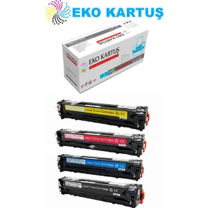 Eko Kartuş Hp Laserjet Pro 200 Color Mfp M276NW (CB540-CB541-CB542-CB543) Set Muadil Toner
