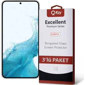 Kzy Samsung Galaxy S22 Temperli Ekran Koruyucu Kırılmaz Cam Ekonomik 3'lü Paket