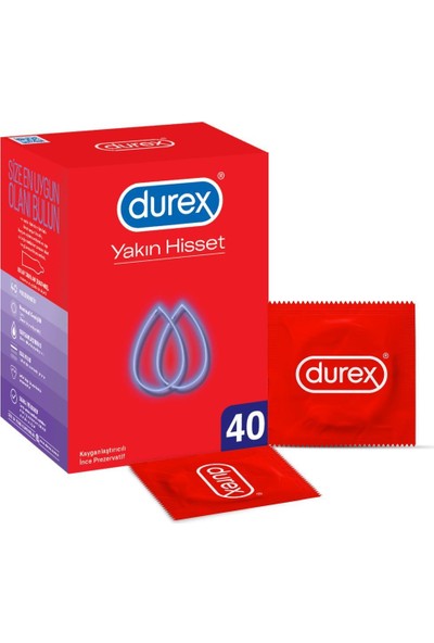 Durex Yakın Hisset 40'lı İnce Prezervatif