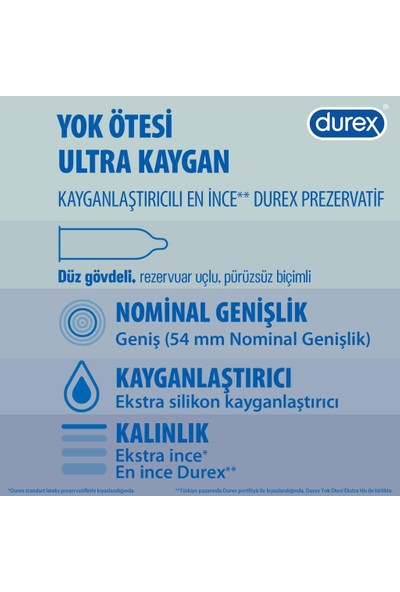 Durex Yok Ötesi Ultra Kaygan 40'lı İnce Prezervatif