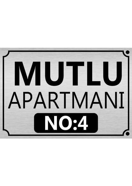 Apartman-Site Kapı Isimliği Kapı Tabelası 20X29 cm