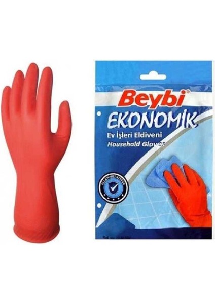 Lateks Bulaşık Eldiveni Kırmızı Büyük L