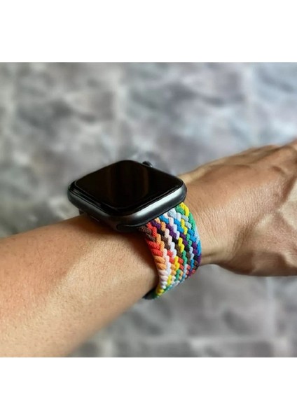 Apple Watch Uyumlu ( 42/44/45 Mm) Örgülü Esnek Solo Döngü Kordon