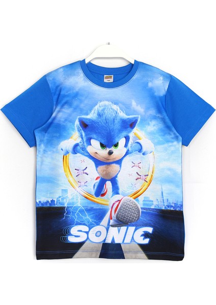 Kirpi Sonic The Hedgehog T-Shirt Mavi Renk