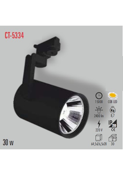 Ct-5334 30W LED Armatür (Ray Tip) (Günışığı)