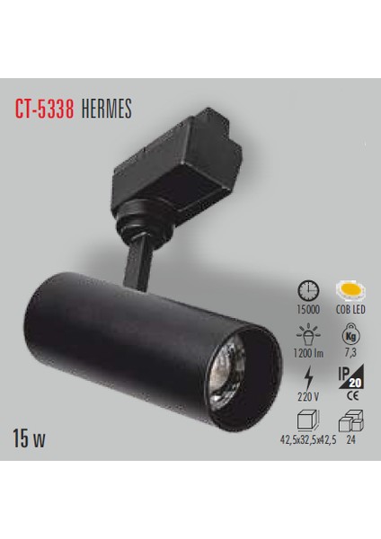 Ct-5338 15W/3000K Hermes LED Armatür (Ray Tip Günışığı) fiyatları