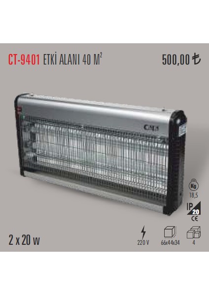 Ct-9401 2x20W Sinek Armatürü