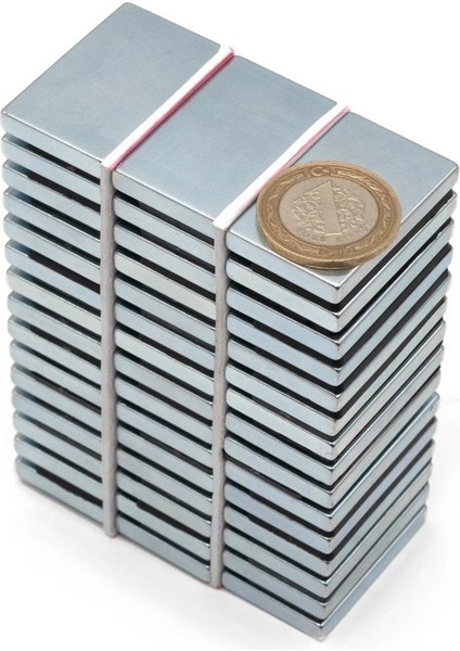 Neodyum Mıknatıs - Çok Güçlü - 40x25x5 mm (4 Adet Set)