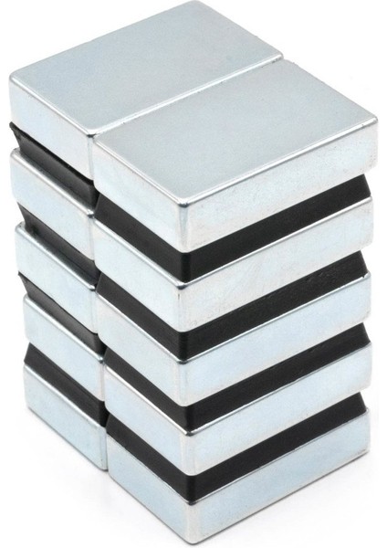 40 x 25 x 10 mm - Neodyum Mıknatıs - 10 Adet Set