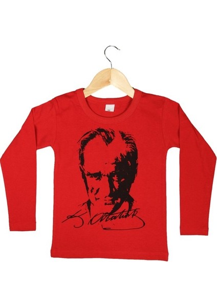Atatürk Baskılı Uzun Kollu 23 Nisan 19 Mayıs 30 Ağustos 10 Kasım Süper Kalite Çocuk T-Shirt