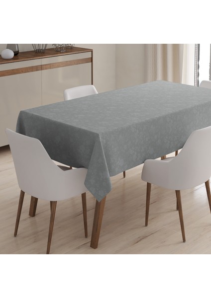 Elyaf Astarlı Pvc Masa Örtüsü Silinebilir Sıvı Geçirmez Leke Tutmaz Gül Çiçekli Gümüş Gri fiyatları