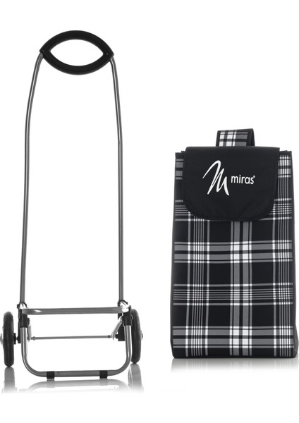 Ekose Pazar Arabası - Büyük Çantalı Ses Çıkarmayan Tekerlekli Pazar Arabası indirimleri